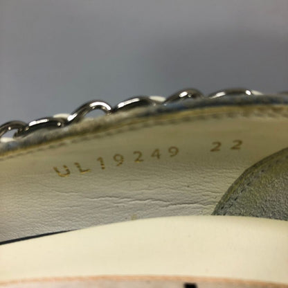 ダイアナ ヒールパンプス チェーン 総柄 レディース サイズ22㎝ DIANA 約22.0cm【AFC49】