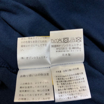 極美品◆ヒステリックグラマー 長袖Tシャツ DO ANYTHING ネイビー メンズ サイズM HYSTERIC GLAMOUR 【AFB34】