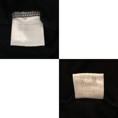 中古◆シンヤ ロングスリーブ カットソー 日本製 ウール100% メンズ サイズ3 ブラック SHINYA 【AFB19】