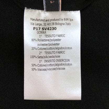 ジャンバティスタヴァリ 膝上丈 スカート フラワー総柄 刺繍 イタリア製 レディース サイズXS ブラック系 GIAMBATTISTA VALLI【20250522さい7】