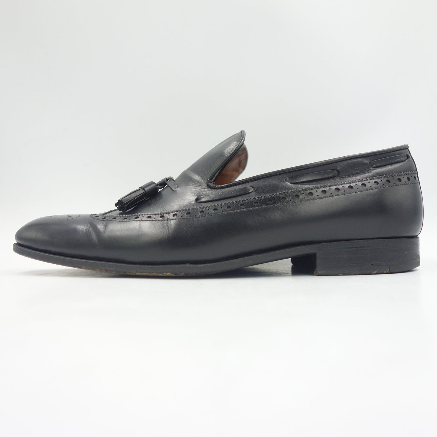 Good condition◆JM Weston leather shoes tassel loafers 181 black men's size 7C JMWESTON [LA] 