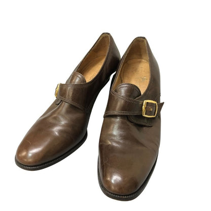 タニノクリスチー ヒールパンプス モンクストラップ ブラウン ゴールド金具 レディース サイズ37B TANINO CRISCI 約24.0cm【AFC31】