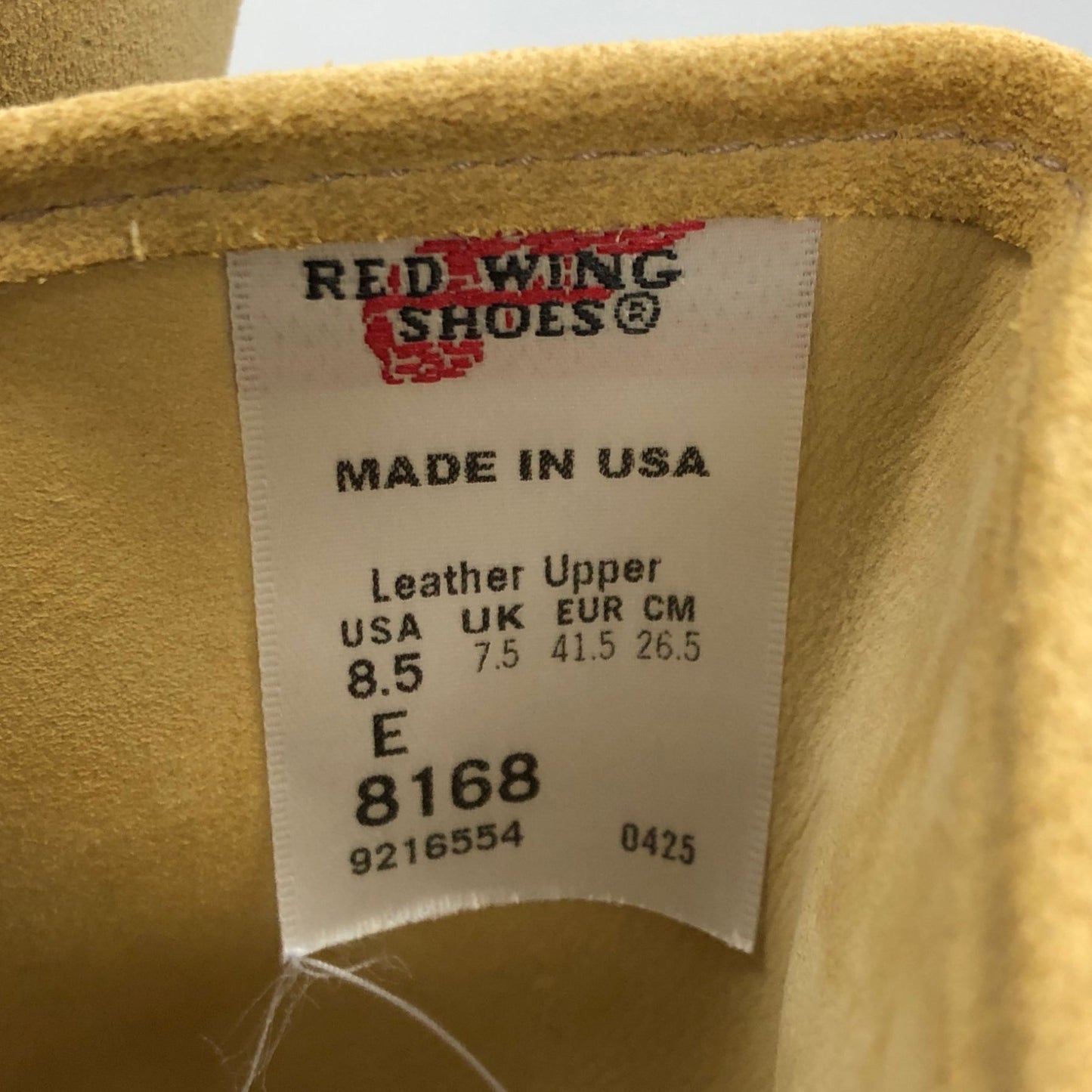 レッドウィング ペコスブーツ スウェード USA製 2025年 8168 ベージュ メンズ サイズUS8.5 RED WING ブーツ 約26.5cm【LA】【中古】
