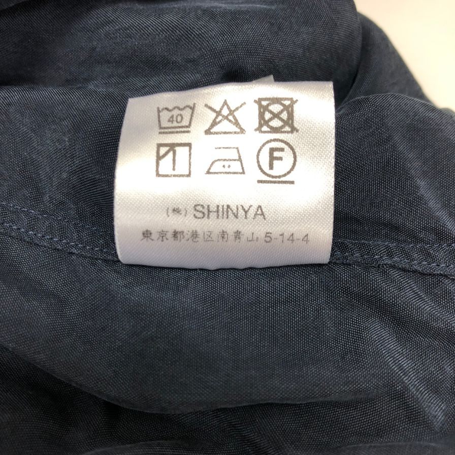 美品◆シンヤ 長袖シャツ 日本製 キュプラ100% メンズ サイズ3 ブラック SHINYA 【AFB35】