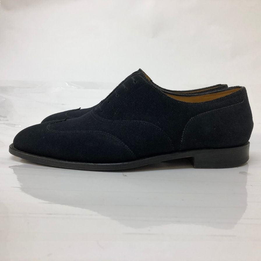 ジョンロブ ウィドナー  内羽根 スウェード メンズ6E ネイビー JOHN LOBB ビジネスシューズ 約24.5cm【LA】【中古】