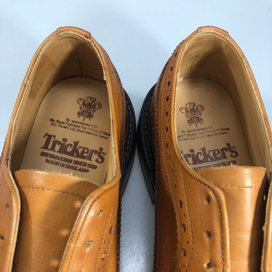 トリッカーズ レザーシューズ リチャード ウィングチップ ブラウン系 G5164 メンズ サイズ7.5 Tricker`s RICHARD ビジネスシューズ 約25.5cm【LA】【中古】