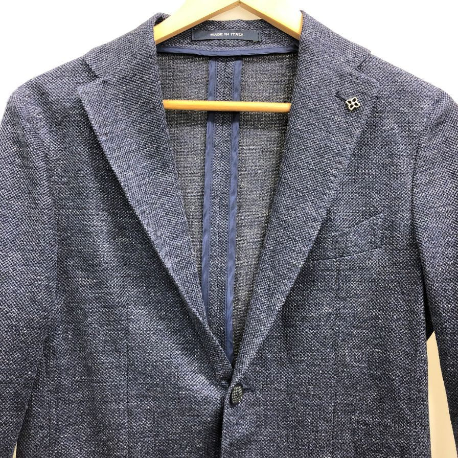 中古◆タリアトーレ ジャケット  2B シングル サマージャケット 品質タグ無し  メンズ ネイビー  サイズ 不明 TAGLIATORE 【AFB9】