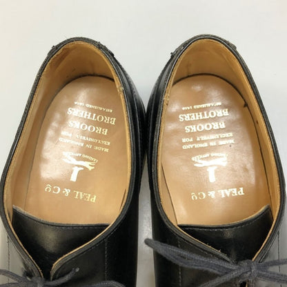 ピール＆コー レザーシューズ ブルックスブラザーズ別注 Uチップ カーフ ブラック サイズ7D PEAL＆Co 約25.5cm【AFC40】