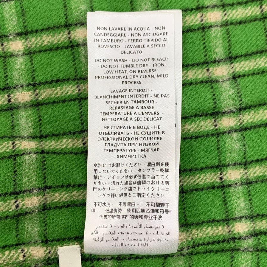 中古◆グッチ ネルシャツ ウール チェック メンズ グリーン サイズ46 GUCCI 【AFB18】