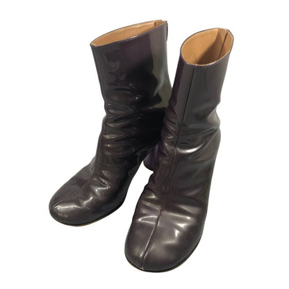 メゾン マルジェラ ブーツ ヒール 変形 メタリック ジップ 39WU0139 パープル サイズ41 レディース Maison Margiela 約26.0cm【AFC52】