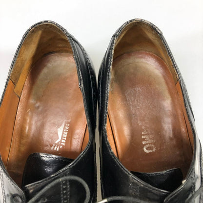 サルヴァトーレフェラガモ レザーシューズ 9553 パンチドキャップトゥ ブラック サイズUK8.5E Salvatore Ferragamo 約27.0cm【AFC43】