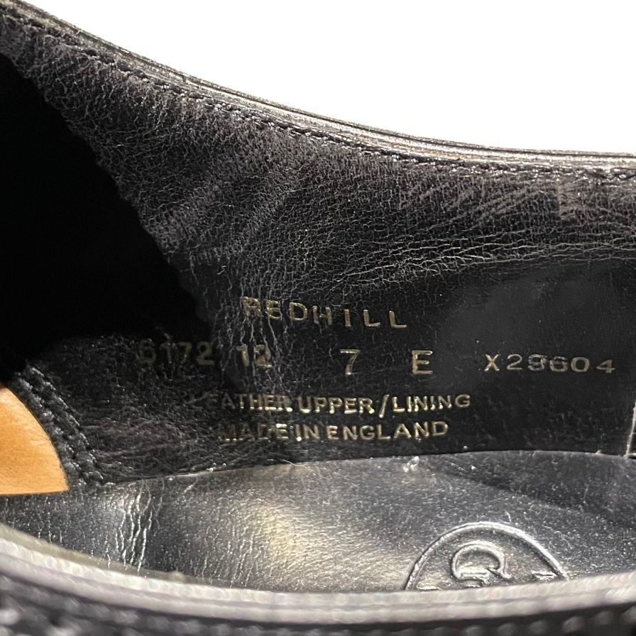 クロケット&ジョーンズ レザーシューズ レッドヒル ウイングチップ カーフ ブラック メンズ サイズUK7E CROCKETT&JONES REDHILL ビジネスシューズ 約26.0cm【LA】【中古】