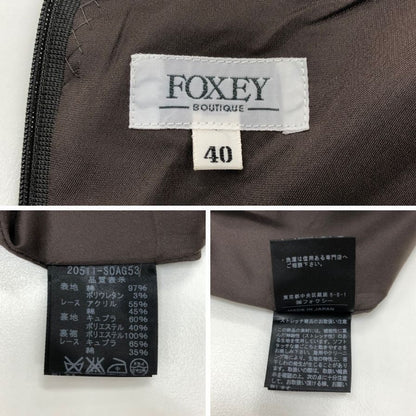 美品◆フォクシー ブティック 膝下ワンピース ダークオリーブ 40サイズ FOXEY BOUTIQUE 【AFB42】