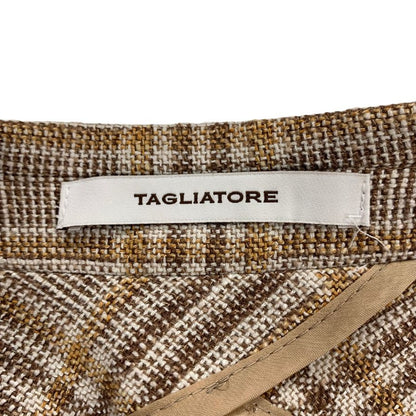 極美品◆タリアトーレ テーラードジャケット 1SMC22K ウール チェック サイズ48 メンズ ブラウン系 TAGLIATORE 【AFB6】