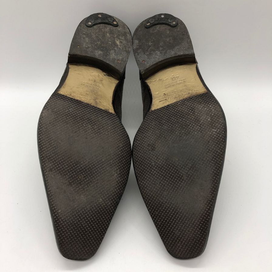 アラウンド ザ シューズ シングルモンク オーストリッチレッグ メンズ ブラウン サイズ40 around the shose 約25.0cm【PTM3】
