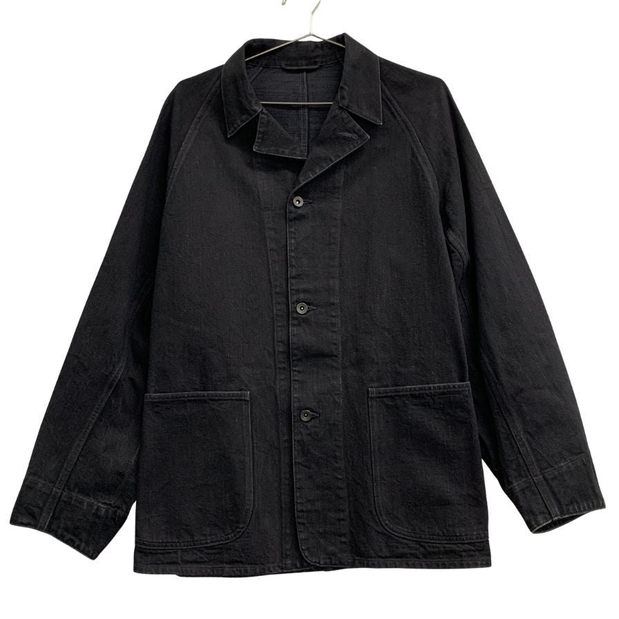極美品◆コモリ 25AW デニム ワークジャケット ブラック メンズ サイズ2 C03-01002 COMOLI 【AFA5】