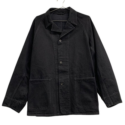 極美品◆コモリ 25AW デニム ワークジャケット ブラック メンズ サイズ2 C03-01002 COMOLI 【AFA5】
