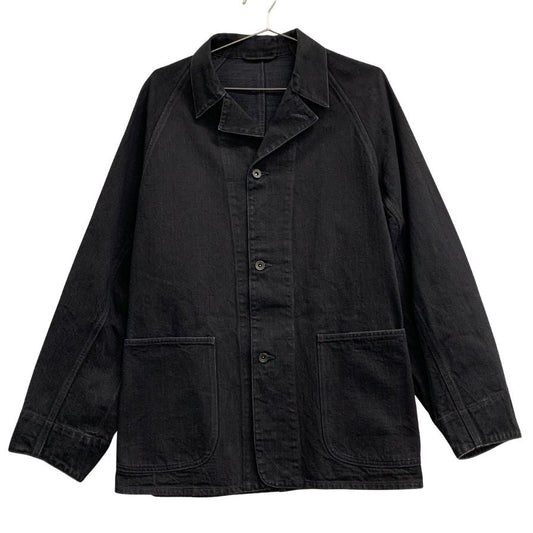 極美品◆コモリ 25AW デニム ワークジャケット ブラック メンズ サイズ2 C03-01002 COMOLI 【AFA5】