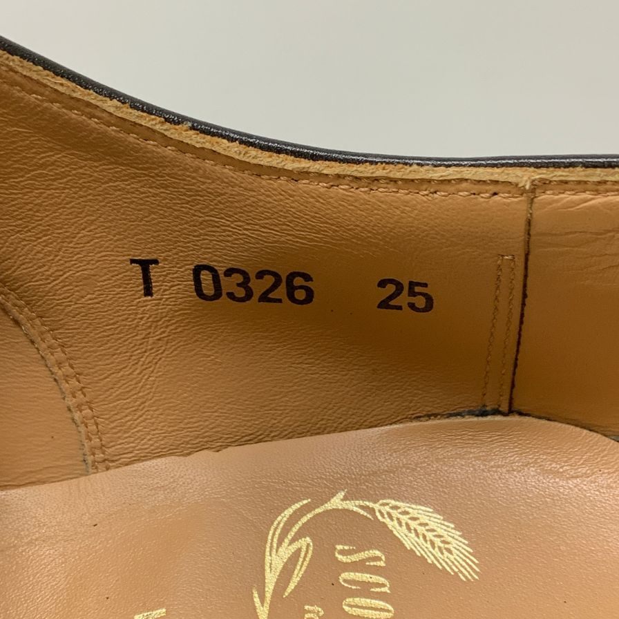 スコッチグレイン ストレートチップ レザー T0326 百貨店限定モデル メンズ ブラック サイズ25 SCOTCH GRAIN 約25.0cm【AFD14】