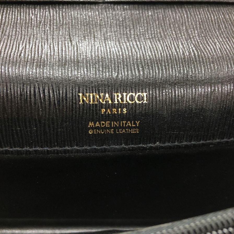 新品　未使用　NINA RICCI ブラックL字ファスナー　レザー長財布　現行品 ニナリッチ 二つ折り 長財布 ウォレット 札入れ 小銭入れ