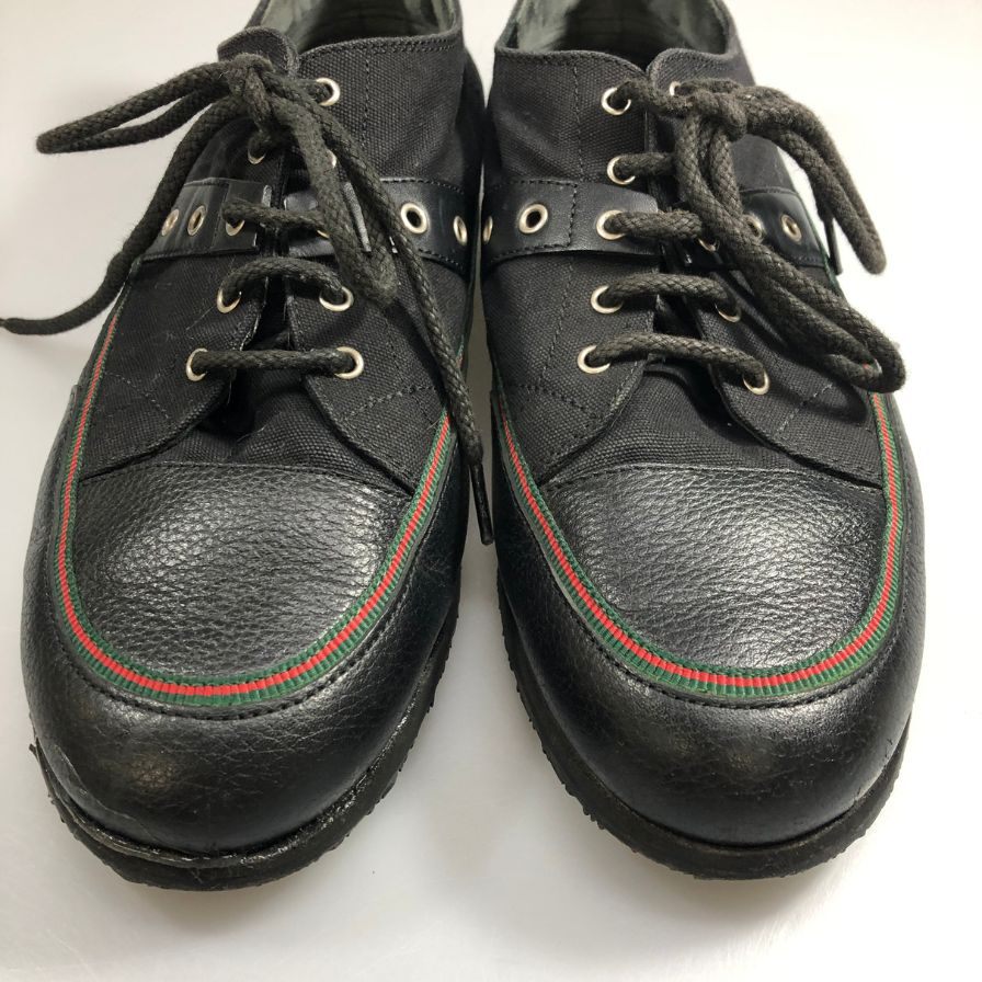 グッチ スニーカー261919 ブラック メンズ サイズ7.5 GUCCI 約26.5cm【AFC34】