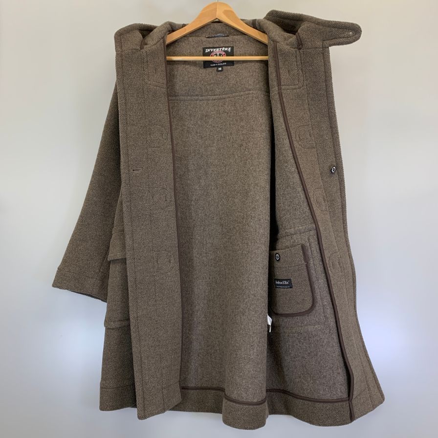 極美品◆インバーティア ダッフルコート ジョシュアエリス ブラウン メンズ サイズ36 INVERTERE 【AFA10】