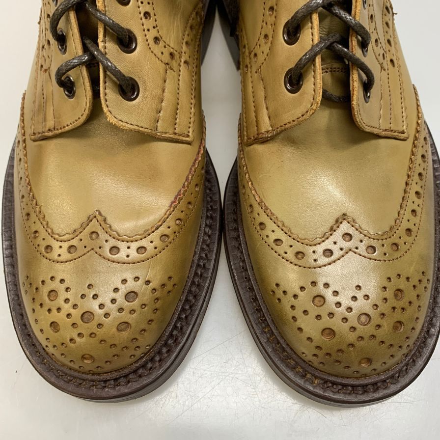 トリッカーズ レースアップブーツ モールトン メダリオン ベージュ メンズ サイズ6.5 Tricker`s MALTON ブーツ 約25.0cm【LA】【中古】