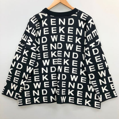中古◆ウィークエンド マックスマーラ ロングスリーブニット クルーネック  全体ロゴ レディース ブラック サイズL Weekend Max Mara 【AFB28】