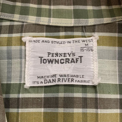 美品◆タウンクラフト 60S チェックシャツ 船タグ 開襟 サイズM メンズ TOWNCRAFT 【AFB14】