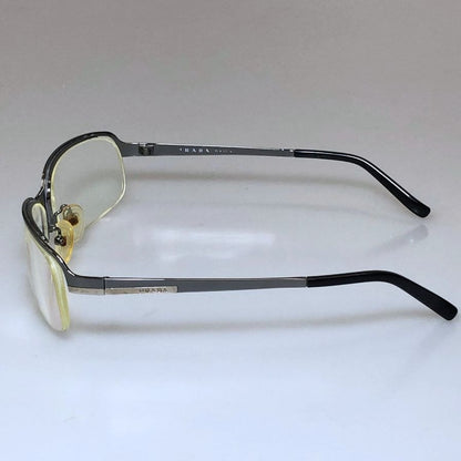 プラダ メガネ スチール フレーム 度付き SPR 78G 63□17 ユニセックス シルバー×ブラック PRADA【AFI27】