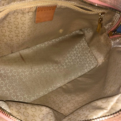 セリーヌ ハンドバッグ マカダム スエード×レザー レディース ピンクベージュ CELINE【AFE9】