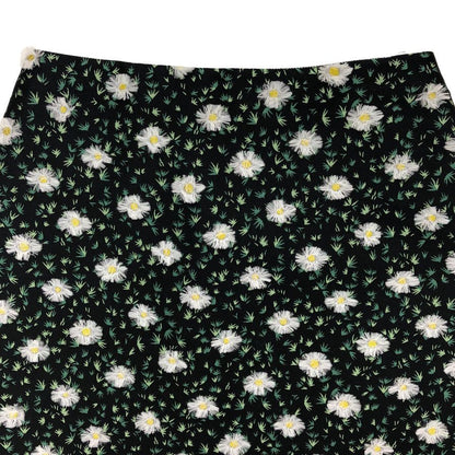 ジャンバティスタヴァリ 膝上丈 スカート フラワー総柄 刺繍 イタリア製 レディース サイズXS ブラック系 GIAMBATTISTA VALLI【20250522さい7】