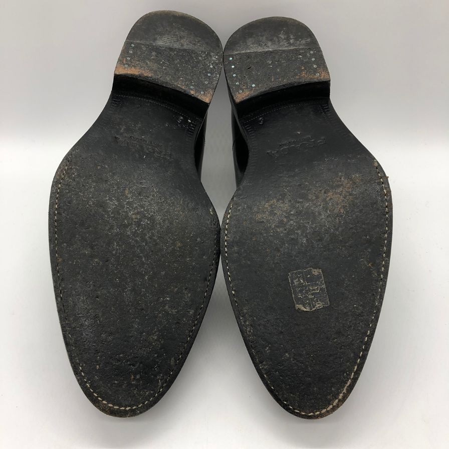プラダ レザーシューズ シングルモンク ストレート カーフ メンズ ブラック サイズ 6 PRADA 約25.0cm【PTM3】
