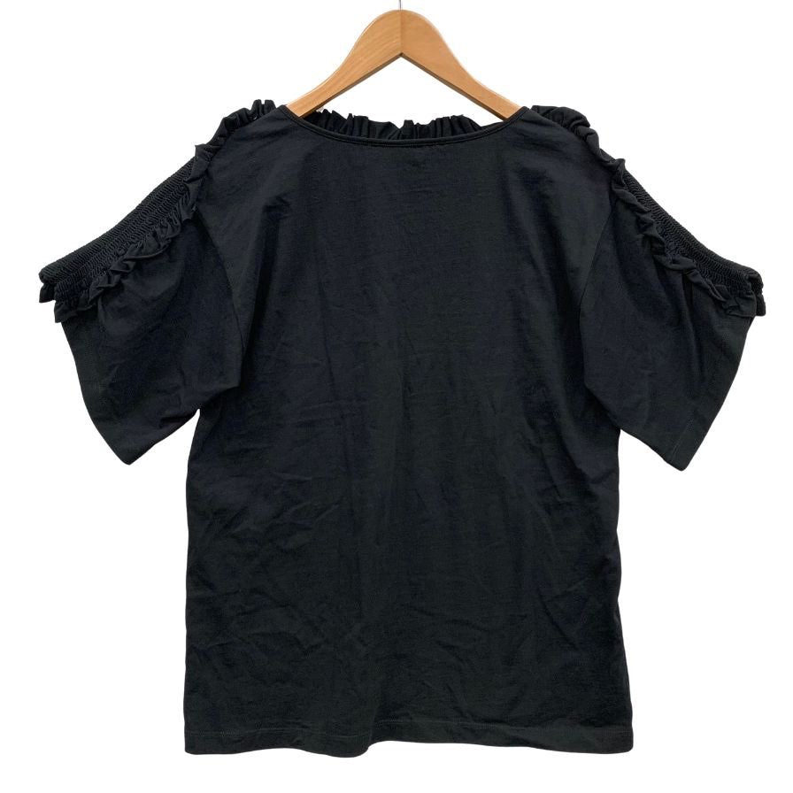 極美品◆シーバイクロエ 半袖Tシャツ フリル ブラック レディース サイズXS See By Chloe 【AFB47】