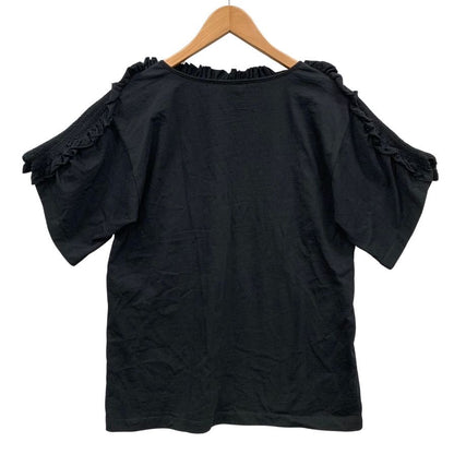 極美品◆シーバイクロエ 半袖Tシャツ フリル ブラック レディース サイズXS See By Chloe 【AFB47】