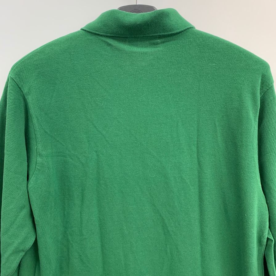 美品◆ラコステ クラシックフィット 長袖ポロシャツ メンズ サイズ USL グリーン LACOSTE 【AFB9】