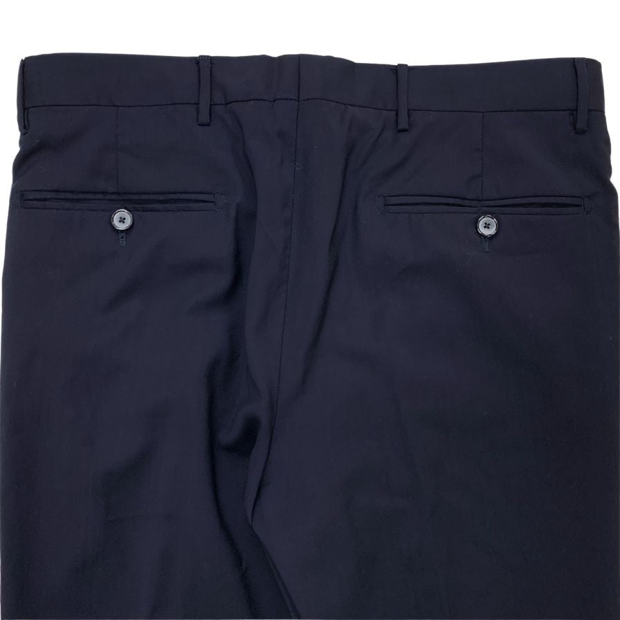 タリアトーレ スラックス パンツ ワンタック 裾ダブル仕上げ ウール 100% メンズ サイズ44 ネイビー TAGLIATORE 【AFB18】