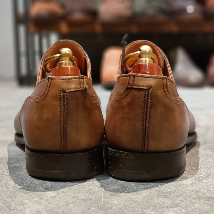 クロケット＆ジョーンズ レザーシューズ クラレンドン Uチップ カーフ ブラウン サイズUK7E CROCKETT&JONES ビジネスシューズ 約25.5cm【LA】【中古】