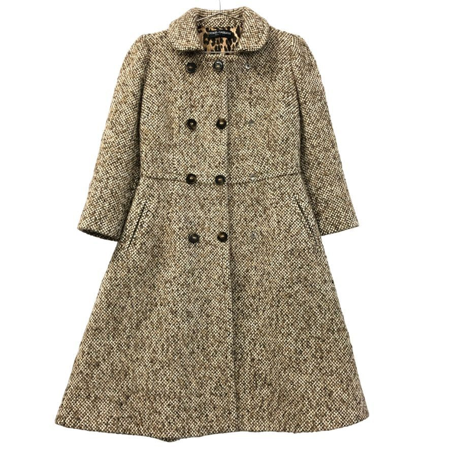 中古◆ドルチェ＆ガッパーナ ウール ツィードコート レディース ベージュ系 サイズ38 DOLCE&GABBANA 【AFA13】
