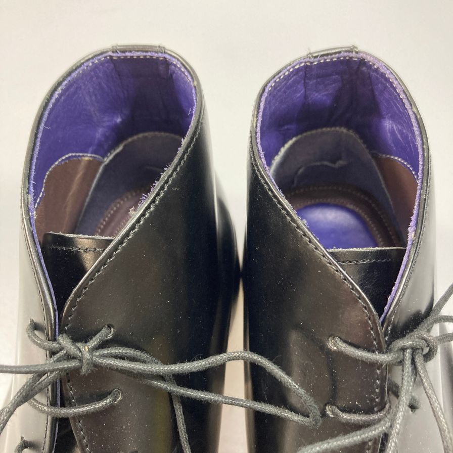 ポールスミス チャッカブーツ レザー ガラスレザー Uチップ 20021 メンズ ブラック サイズ8  Paul smith 約27.0cm【AFC30】