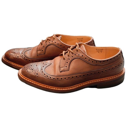 トリッカーズ レザーシューズ ロングウイングチップ M5164 ブラウン メンズ サイズ8 Tricker’s ビジネスシューズ 約25.5cm【LA】【中古】