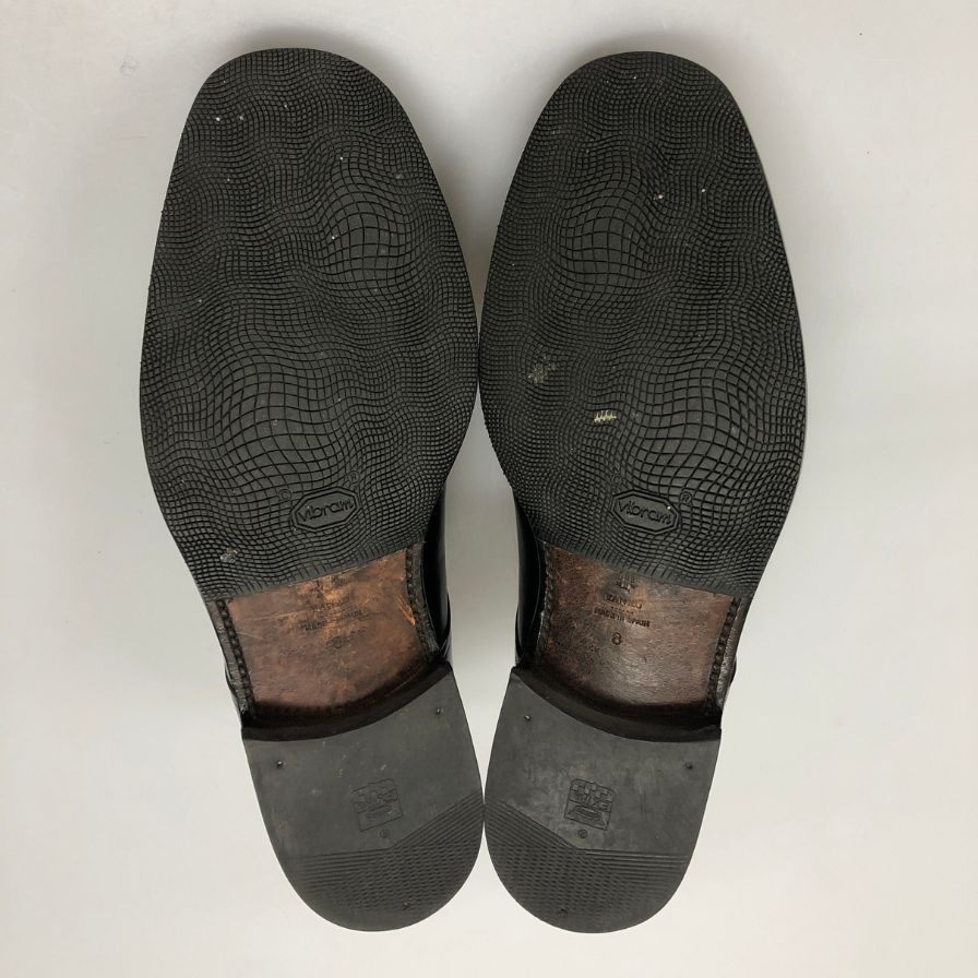 ヤンコ レザーシューズ スプリットトゥ Uチップ メンズ サイズ8 ブラック YANKO 約26.5cm【AFC47】