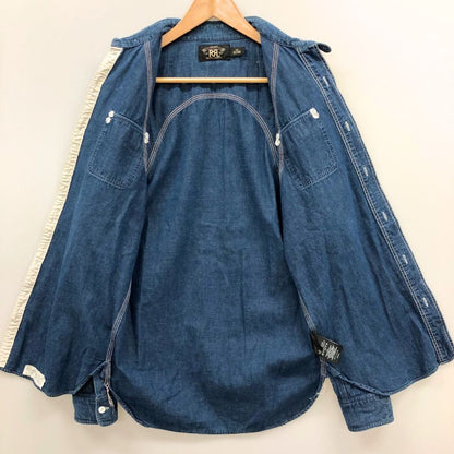 美品◆ダブルアールエル ラルフローレン デニムシャツ ダブルポケット サイズXS メンズ ブルー RRL Ralph Lauren 【AFB37】