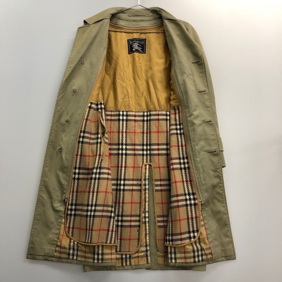 中古◆バーバリー トレンチコート 旧タグ イングランド製 ベージュ メンズ サイズ165 Burberry 【AFA4】