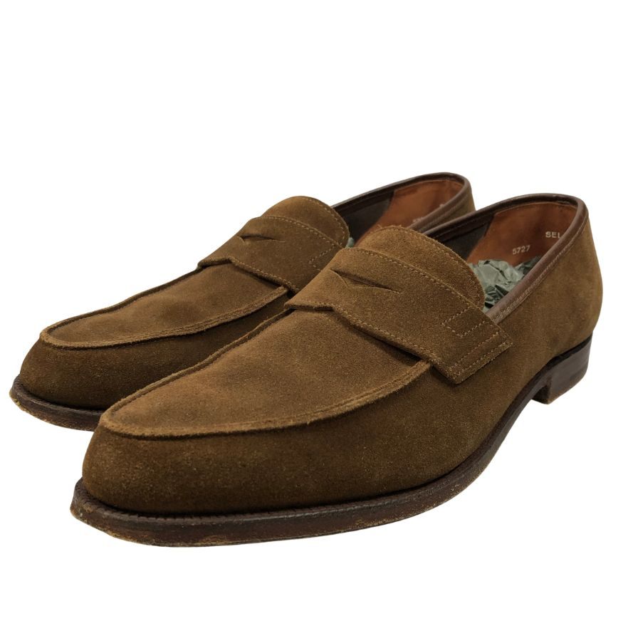 クロケット＆ジョーンズ セルシー ローファー スエード メンズ ブラウン サイズUK6.5E Crockett & Jones ローファー 約25.5cm【LA】【中古】