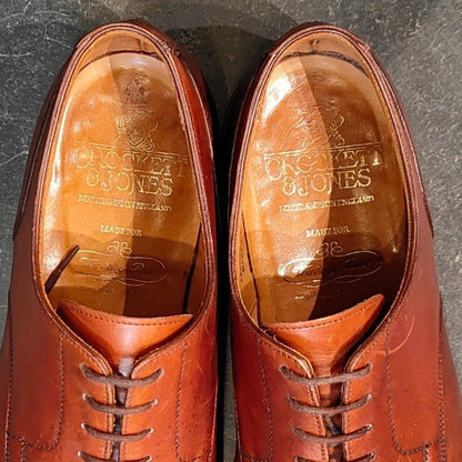 クロケット&ジョーンズ レザーシューズ オンスロー ブラウン メンズ サイズUK7E CROCKETT&JONES ONSLOW ビジネスシューズ 約25.5cm【LA】【中古】