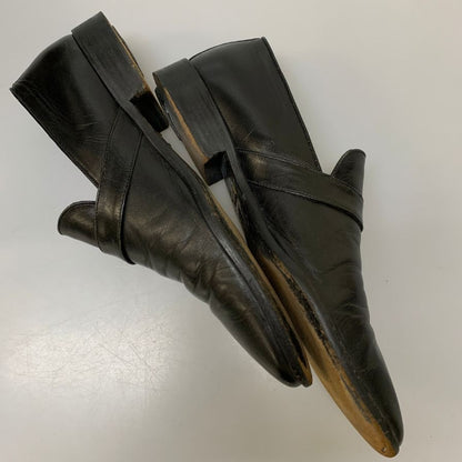 グッチ スリッポン GGストラップ プレーントゥ 09106 カーフ メンズ ブラック サイズ39.5E GUCCI 約25.0cm【AFD2】