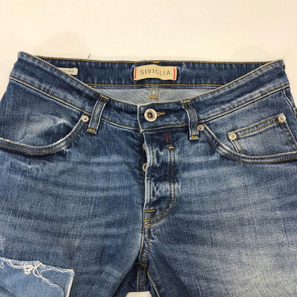 シビリア デニム パンツ Denim Lab パッチワーク加工 メンズ サイズ31 インディゴ SIVIGLIA 【AFB7】