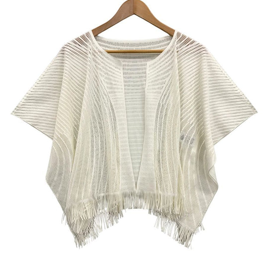 極美品◆プリーツプリーズ イッセイミヤケ メッシュ カーディガン  PP72LO952 レディースサイズ3 ホワイト PLEATS PLEASE ISSEY MIYAKE 【AFB41】