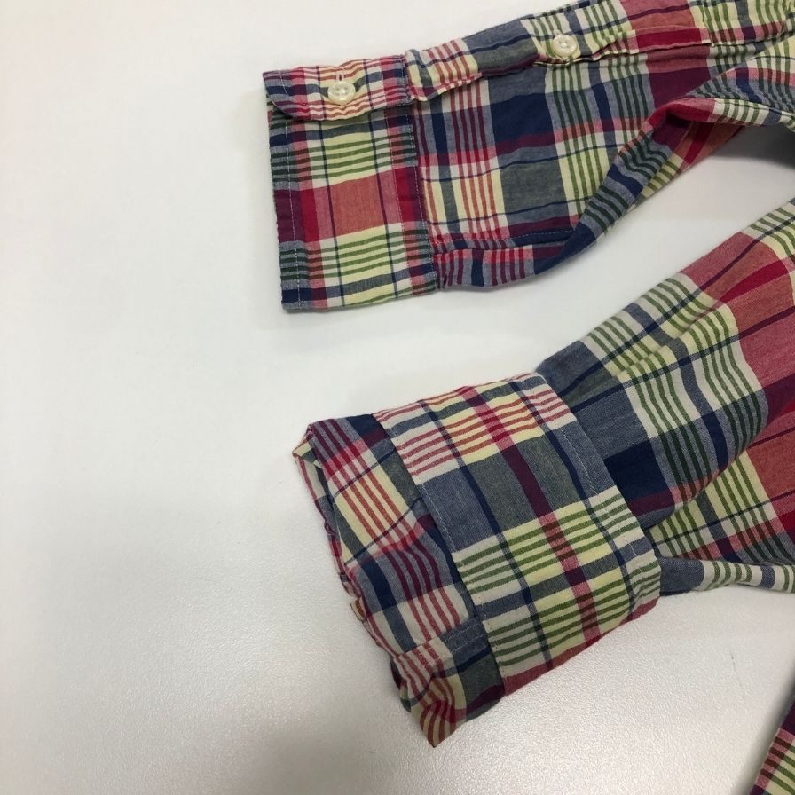 中古◆ラルフローレン ボタンダウンシャツ 90S オールド チェック メンズ サイズM Ralph Lauren 【AFB46】
